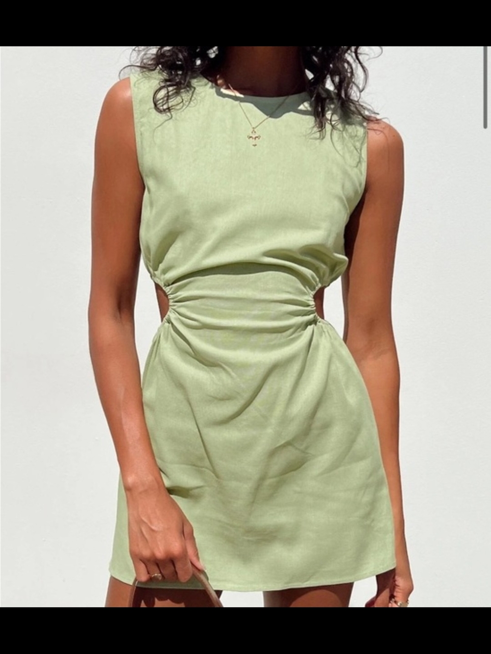 Princess Polly Sage Green Cutout Mini Dress
